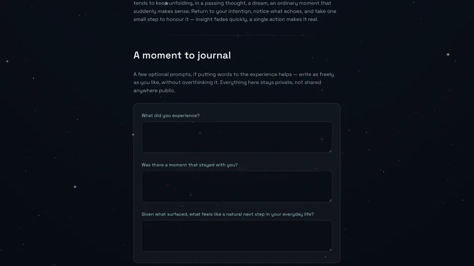 Alvenra journal step with private prompts.